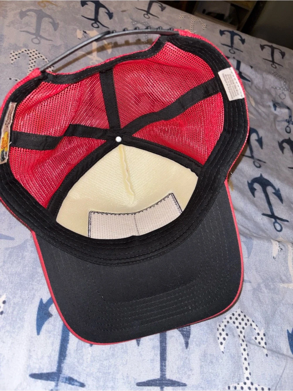 Bass Pro Shops Red and White Trucker Hat with Logo Patch